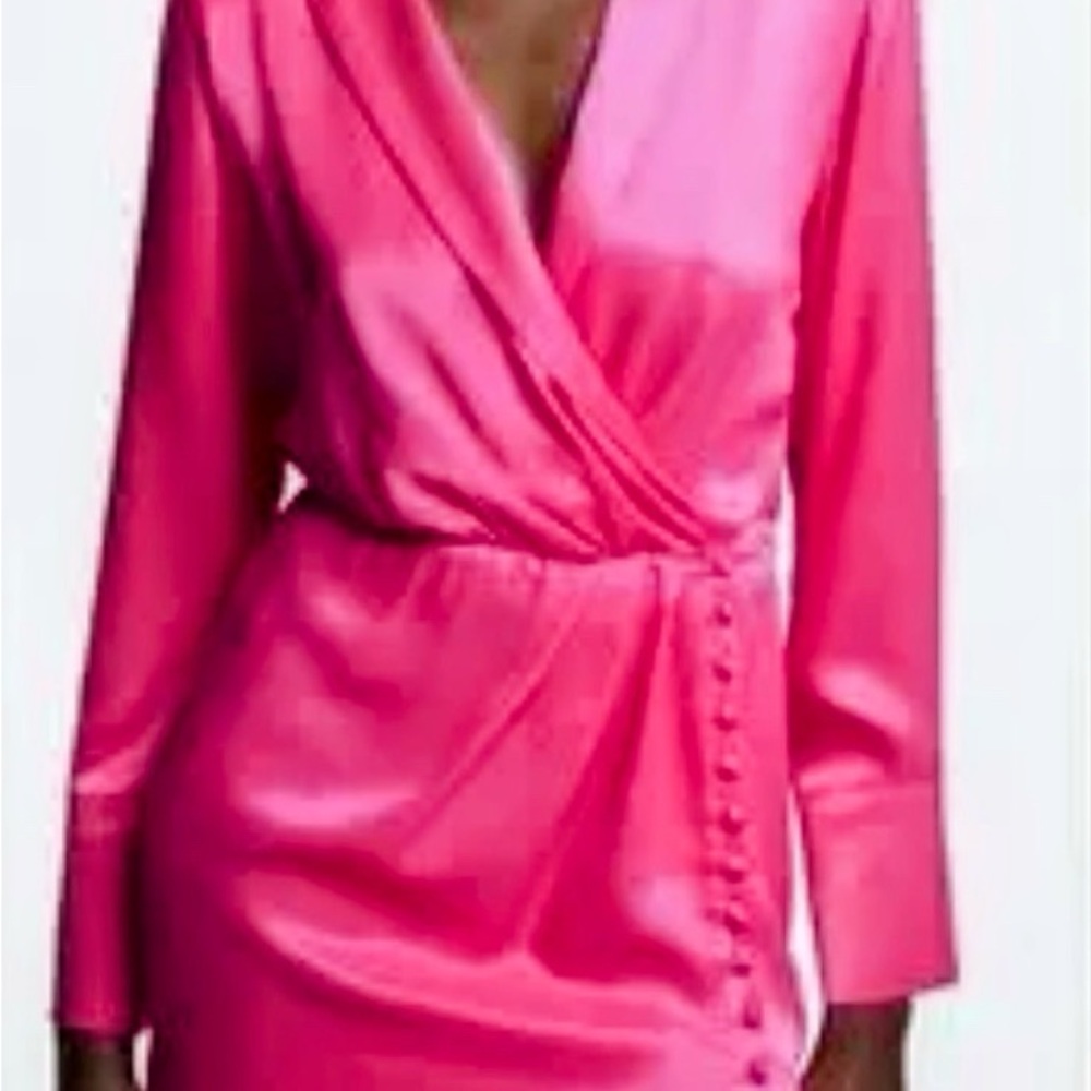 Zara Fuchsia Wrap Dress size L